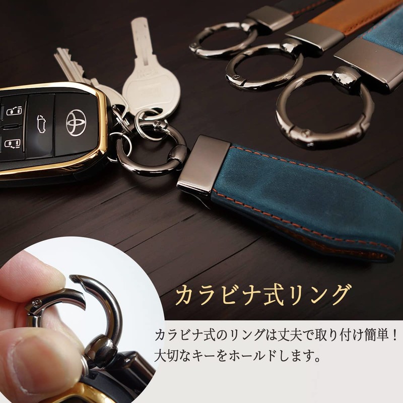 MKMC Key Chain, Key Ring, Leather, Leather, Men's, Women's, Suitable