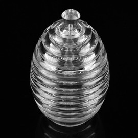 Tarro de Miel en Forma de Panal, Tarro de Miel Transparente en Forma de Colmena de 265 Ml con Goteador y Tapa para Almacenar y Dispensar Miel