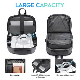 BANGE Travel Laptop Backpack with USB charge port can fit 15.6 Inch laptop for Men and Women (Grey)