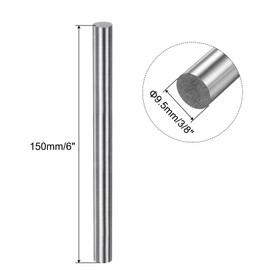 sourcing map 5Pcs 304 Stainless Steel Round Rod 3/8" Diameter 6" Length Solid Rod Shaft Lathe Bar Stock for DIY Model Industry Metal Working Making