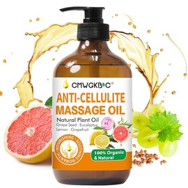 Aceite de masaje anticelulítico para terapia de masaje, aceite corporal para tensar la piel y eliminar la celulitis en muslos y glúteos, aceite de mas
