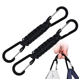 Keychain with Snap Hook Carabiner Clips, Paracord Keychain Carabiner Clips with Locking D Ring Hooks Hangers, Heavy Duty Lanyard Key Chain for Car Keys, Backpack, Tools, Men, Women
