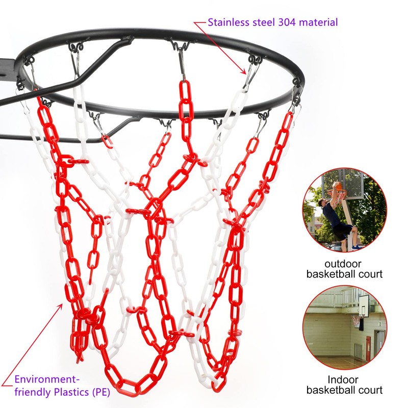 Yyiwhmy Basketball Net Replacement Heavy Duty,Resin Material, Anti-Rust Use Indoor