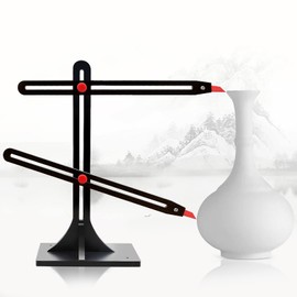 Pottery Throwing Gauge, Adjustable Pottery Measuring Gauge Tool with Swivel Pointers to Make The Same Height and Width for Wheel Thrown Pots