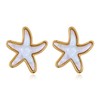 FAUTHENTICUTE White Starfish Earrings For Women With Gold Frame Large