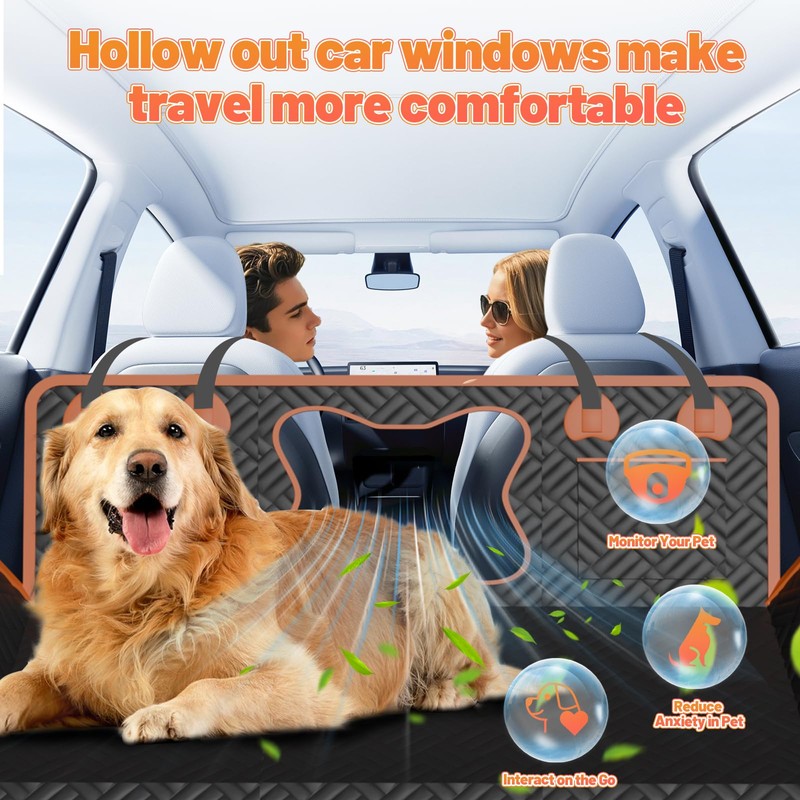 Diiouogs Dog Car Seat Cover for Back Seat Waterproof Pet