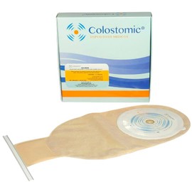 Bolsa para colostomía adulto caja con 10 piezas suave, a prueba de olor, drenable. marca COLOSTOMIC