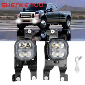 SHENKENUO For 2008-2010 Ford F-250 F-350 F-450 Super Duty LED Fog Lights Lamps DRL 2Pcs