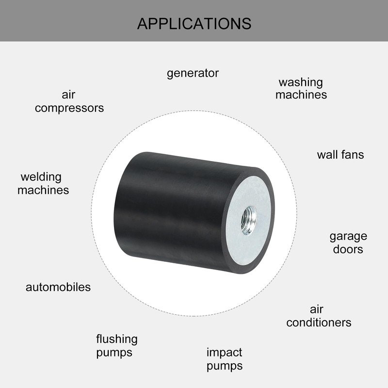 sourcing map 8Pcs 25 x 30mm M6 Thread Female Rubber
