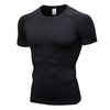 Men's Short-Sleeved Compression T-Shirt, Quick Dry Breathable Jersey Running Baselayer Top, Black