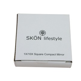 Skön Lifestyle - Espejo de vidrio compacto y personal de 10x/1x, fuerte aumento 10x y espejo tradicional, apertura completa de 180 grados, cierre magnético sin esfuerzo y apertura, Negro
