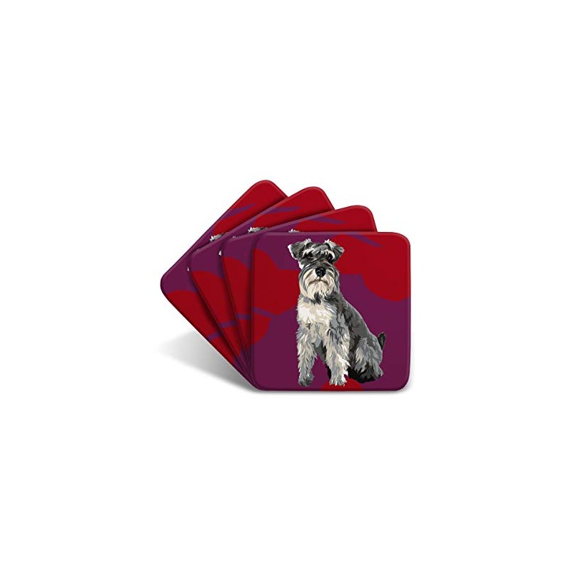 Schnauzer Coaster Set by Artist Leslie Gerry - Set of