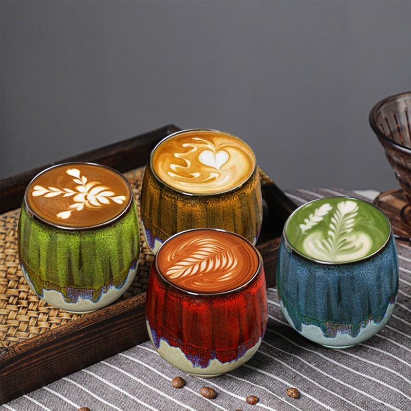 Espresso Cups, 100 ml Espresso Cups Set Made of Stoneware,