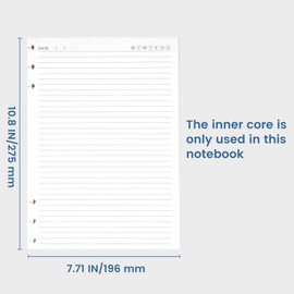 Yoment Discbound Lined Refills for 8.6 x 12 Hardcover Notebook, Spiral Journal Notebook for Office Work Meeting Planner, for School Students Class Notes, Large