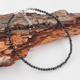 Natural Black Spinel Gemstone Beads Bracelet for Women, Crystal Gems Healing Bracelets, Chakra Stone Bead Bracelets, Yoga Stone Beads Bracelets Meditation