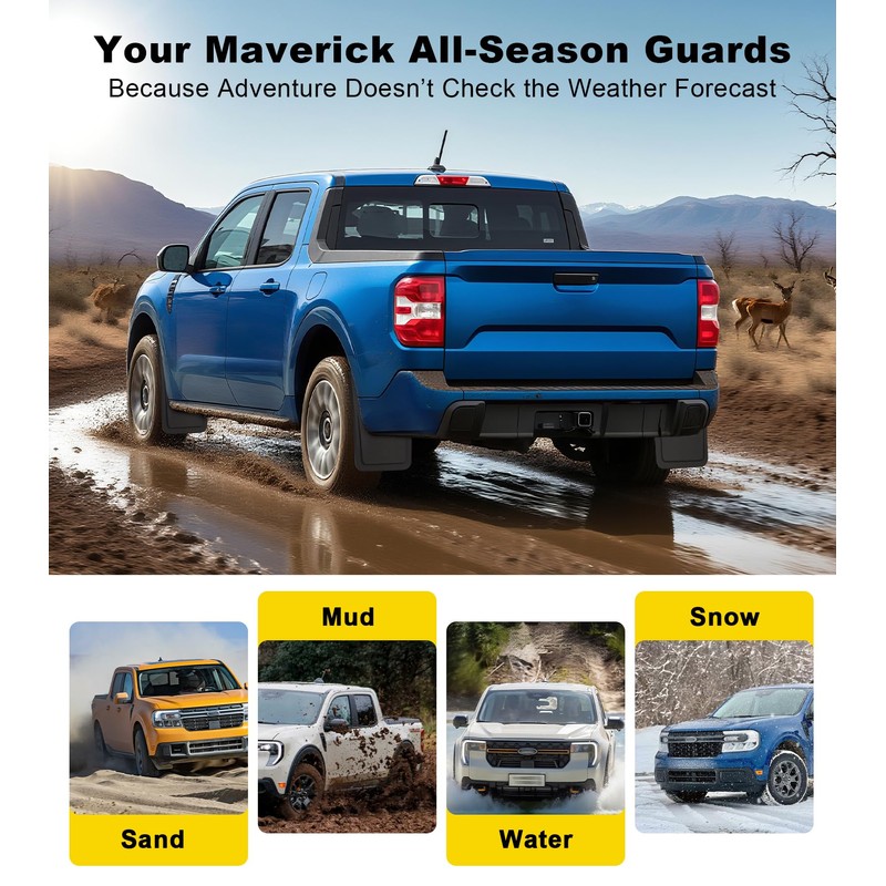 No Drilling Mud Flaps for Ford Maverick 2022-2025 Accessories Splash
