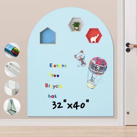 JKCWOTS Magnetic Chalkboard Wall Decal - Upgraded Self-Adhesive, Magnetic Wall Decal for Kids Playroom, School, Office (Light Blue,32 x 40 Inch)