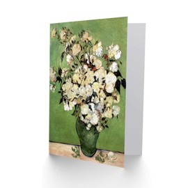 Wee Blue Coo VINCENT VAN GOGH A VASE OF ROSES 1890 OLD MASTER BLANK GREETINGS CARD