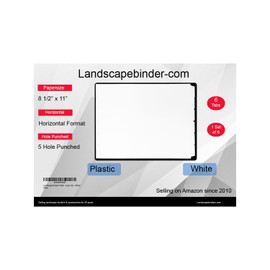 Landscape Plastic Tabs - 6 per Set - White