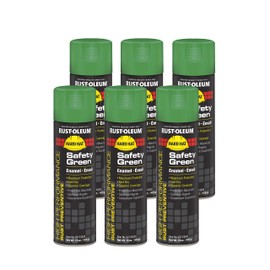 Rust-Oleum V2133838 High Performance V2100 System Rust Preventive Enamel Spray Paint, 20-Ounce, Safety Green, 6-Pack