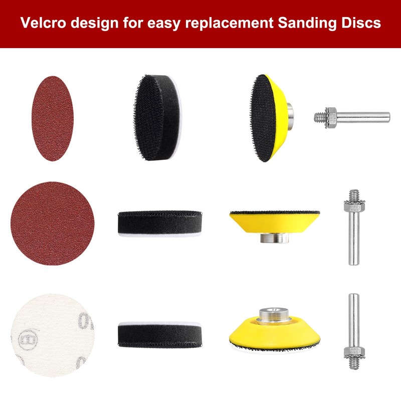 140 Piece Sanding Paper 50mm Hook and Loop 60 80