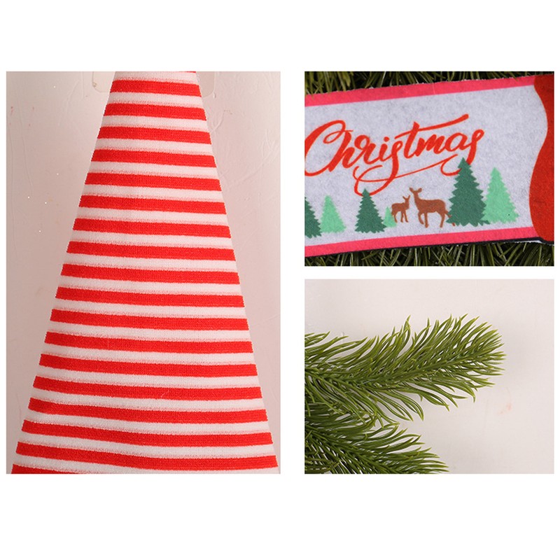 Upside Down Xmas Wreath Striped Tall Hat Faceless Doll Light