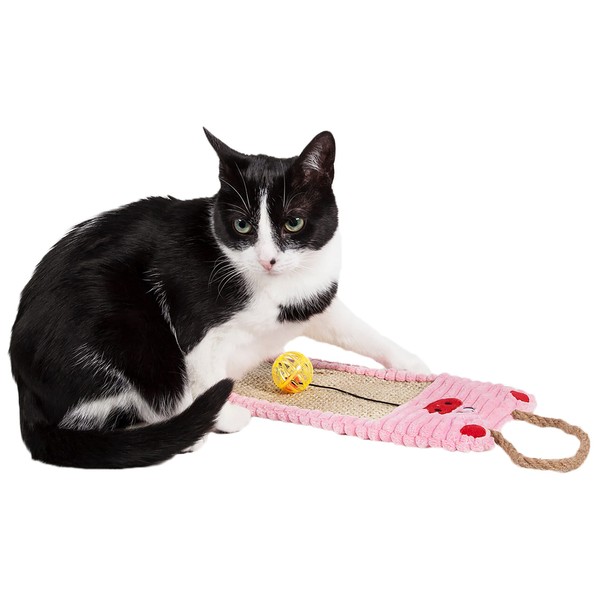 PET LIFE Eco-Natural Sisal & Jute Hanging Carpet Kitty Cat