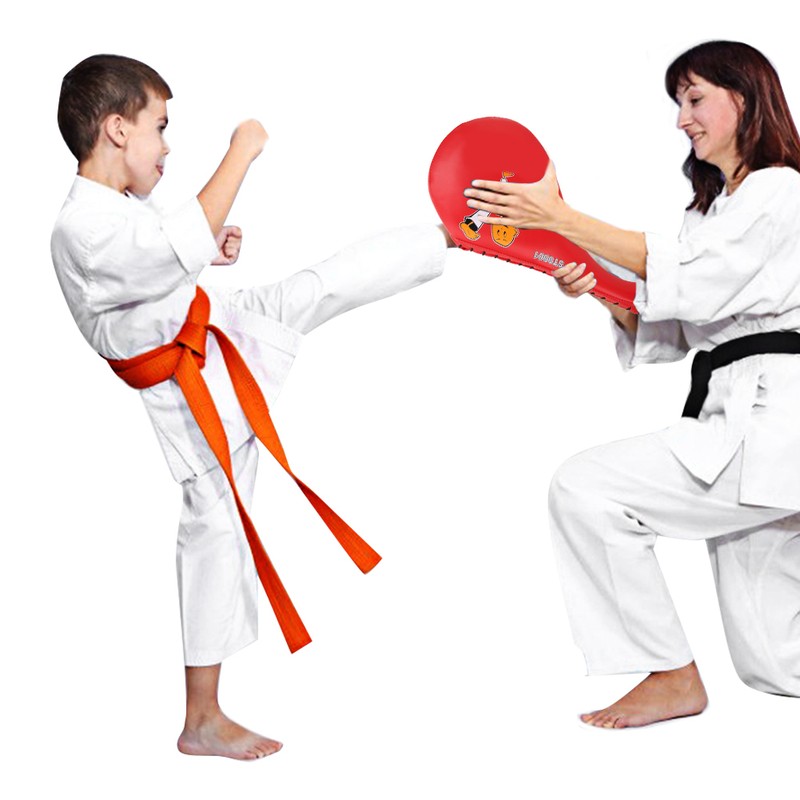 ST0001 PU Leather Red Children Taekwondo Boxing Hand Foot Pad