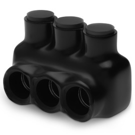 OHLECTRIC Insulated Wire Connector 3 Port Single Side Entry for 4-14 Wire Range Lugs with 5/32 Hex Screw, Pre-Filled with Oxide Inhibitor - Wire Connectors, Electrical Connectors, Wire Tap