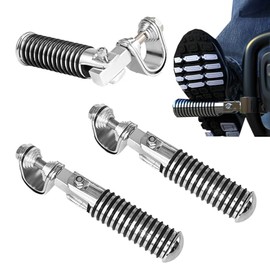 Motorcycle Foot Pegs, Pack of 2 Universal Modified CNC Foot Pegs for Motorcycles Crash Bar 28 mm - 32 mm Foldable 90 Degree Aluminium Alloy Pedals with Rubber Protection