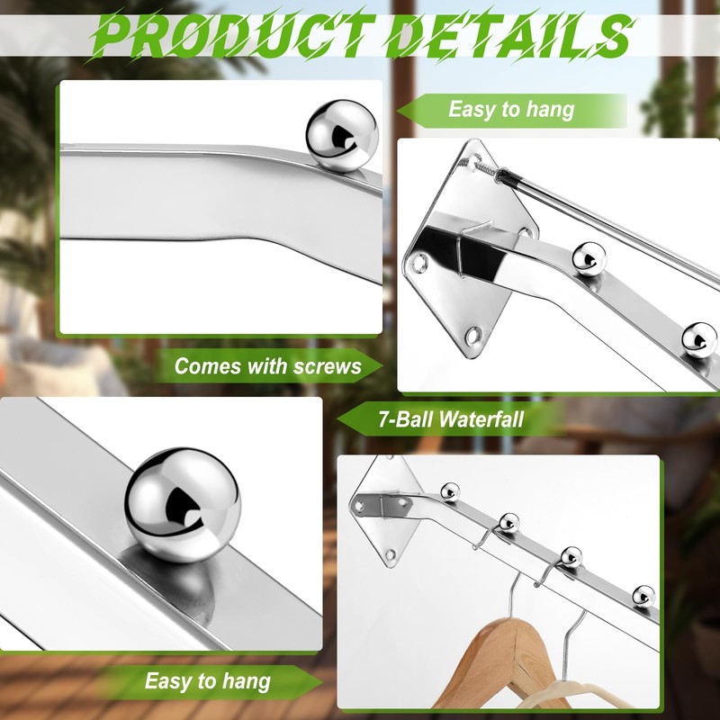 Vesici 5 Pcs 18 Inch 7 Ball Waterfall Hook for