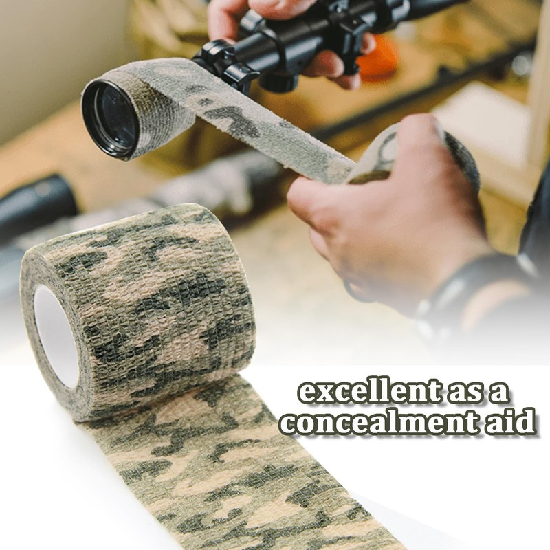 Favuit Camo Wrap Tape, 6 Roll Military Camouflage Stretch Form