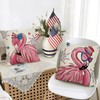 Fjfz 4th of July Flamingo Patriotic Decorative Throw Pillow Covers