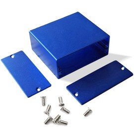 Aluminum Project Box, Blue Electronic Project Enclosure Instrument Housing DIY for Holding Circuit Board, 50x58x24mm (Including Screws)