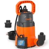 Cleartide Submersible Sump Pump, Smart Water Sensor Auto On/Off, Manual/Auto