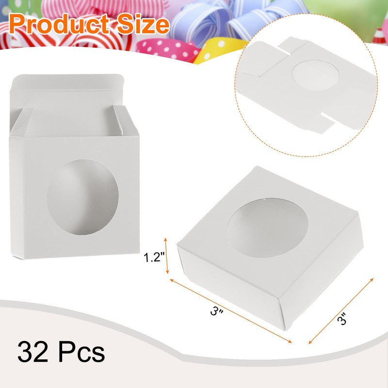 sourcing map 32Pcs Soap Packaging Boxes 3x3x1.2 Inch Kraft Soap