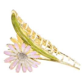 IWOWHERO Elegant Daisy Flower Hair Clip for Women Decorative Hair Accessory Functional Barrette for Casual and Formal Styles Smooth Edges