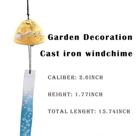 Muasopst - Juego de 3 campanillas de viento de hierro fundido, montaje japonés Fuji, campana de viento para decoración de jardín para decoración de patio exterior