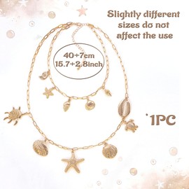 JeVenis Starfish Shells Necklace Choker Mermaid Costume Beach Accessories Jewelry for Women Seashells Starfish Pearl Summer Beach Gifts for Women