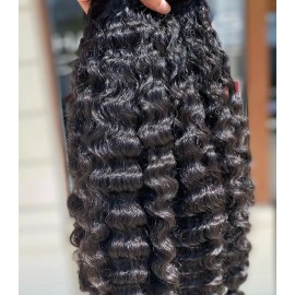 Wholesale Pure Human Hair Cambodian Natural Wavy Curly Bundles No Sheds No Tangles Hair for Black Women Burmese Curly Raw Haircolor: Burmese Curly 1 pcs, Stretched Length: 22"