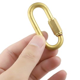 BNYZWOT Brass Quick Links D Shape Locking Quick Chain Repair Links M6 1/4 inch Pack of 10