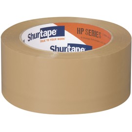 Shurtape HP 200 Medium Duty Hot Melt Shipping and Packaging Tape, For Hand or Automated Sealing, 48mm x 100 Meters per Roll, Tan, 36-Roll Pack (207223)