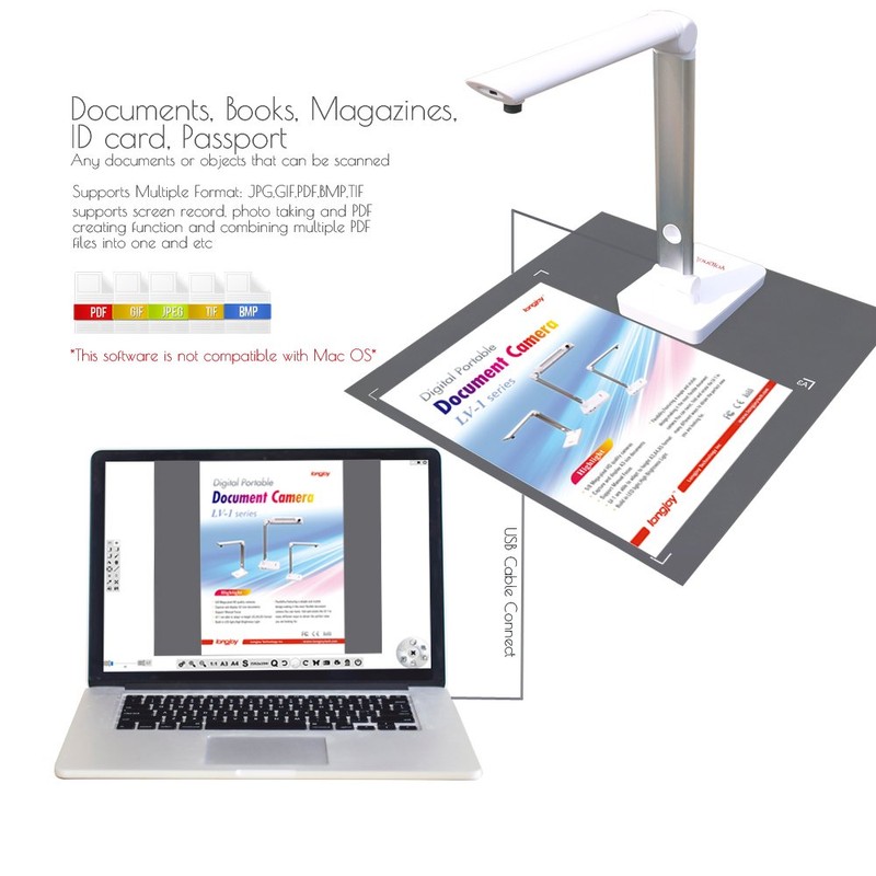 Longjoy Digital Portable Overhead USB Distance Teaching Document Camera LV-1010