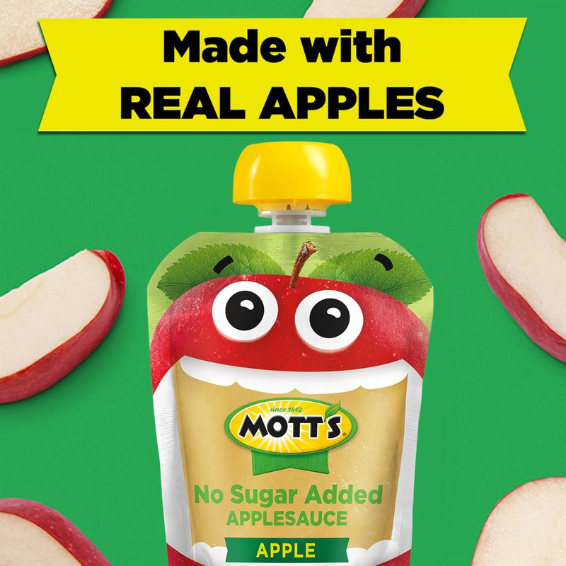 Mott's No Sugar Added Applesauce, Made from Real Fruit, No