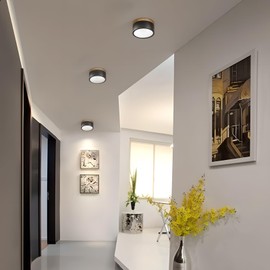 QHENS LED Ceiling Spotlight Black with Motion Sensor, Surface-Mounted Sensor Spot 4000 K Ceiling Spotlights for Stairs/Corridors/Hallways, 2 Installation Types, Aluminium, 12 W, 960 LM