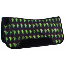 Showman 31" x 32" x 18mm Cactus Design Built up Black Felt Saddle Pad! NEW!