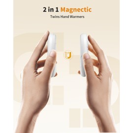 Hand Warmers Rechargeable 2 Pack, AI Temperature Control Electric Handwarmers, Stone Shape Portable Pocket Heater, Great Gift for Christmas Hunting, Golf, Camping White