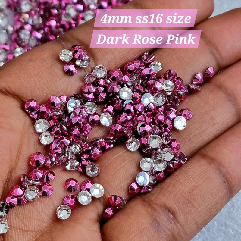 MajorCrafts 2000pcs 4mm ss16 Metallic Flat Back Round 14 Facets