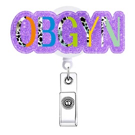 OBGYN Badge Reel Retractable for Women OB Healthcare Badge Holder MA Student RN CNA Hospital Medical Doctor Badge Clip ID Card Fun Nurse Accessories for Work