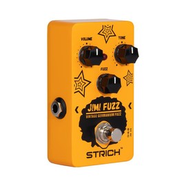 STRICH Jimi Fuzz Guitar Pedal,Compact Electric Guitar Mini Fuzz,Classic Sound,Adjustable Vol/Tone/Gain Controls,True Bypass for Electric Guitar,Orange - Bundle: Pedal+Supply